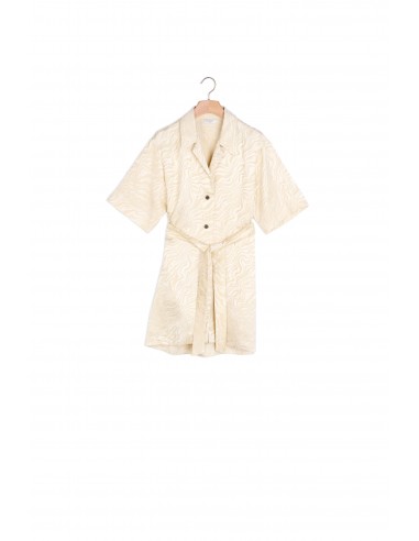 Robe chemise ceinturée en jacquard à prix réduit toute l'année