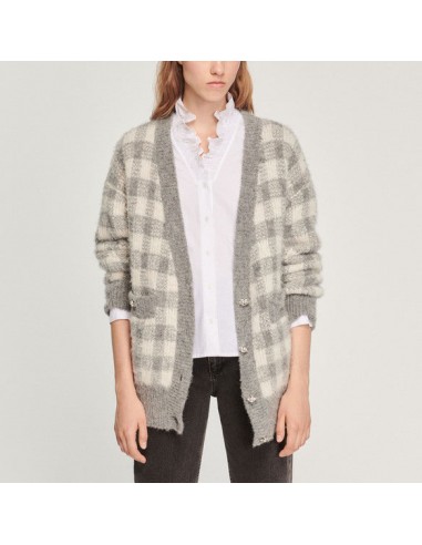 Cardigan jacquard carreaux l'achat 